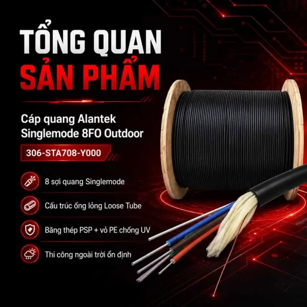 Cáp quang Alantek Singlemode 4 Fo Outdoor 306-STA704-Y000