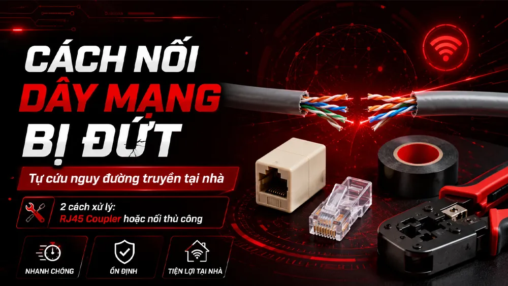 Hướng dẫn nối dây cáp mạng bị đứt tại nhà