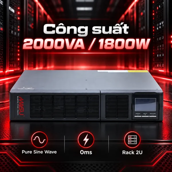 Bộ lưu điện Online Rack Masu MS – 2KR LCD chính hãng