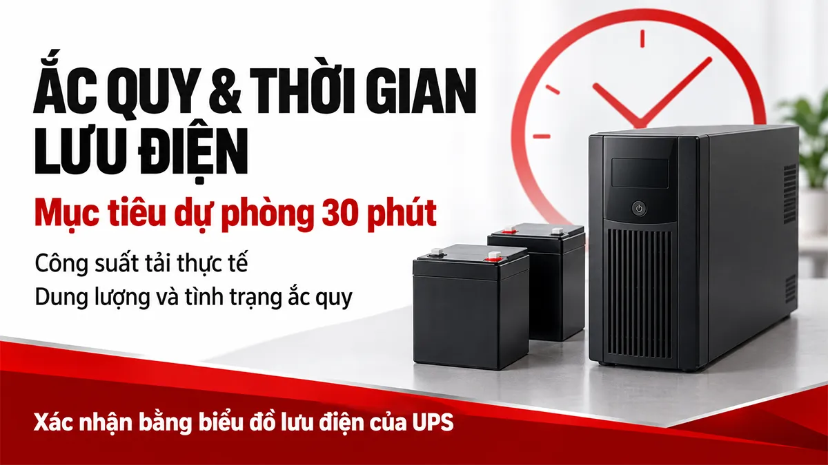 ắc quy và thời gian lưu điện