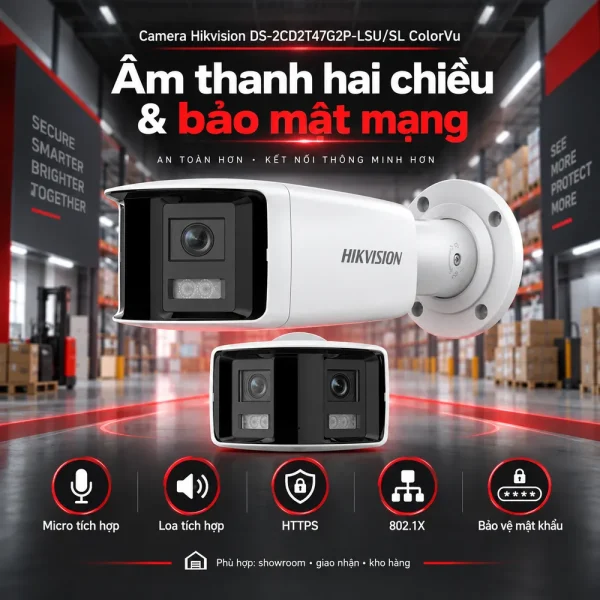 Camera Hikvision 4MP DS-2CD2T47G2P-LSU/SL ColorVu