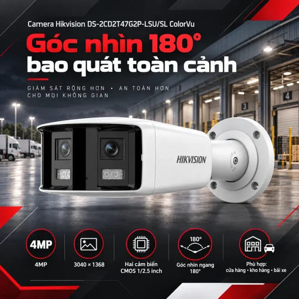 Camera Hikvision 4MP DS-2CD2T47G2P-LSU/SL ColorVu