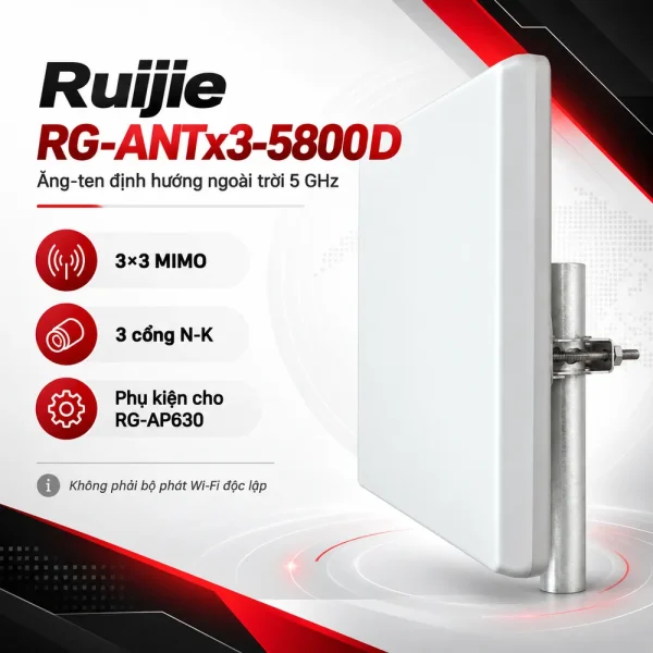 Angten gắn thêm ngoài trời RUIJIE RG-ANTx3-5800D