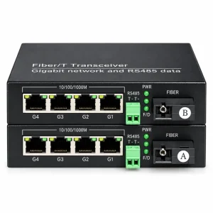 Bộ chuyển đổi công nghiệp HDTEC RS485 sang 4P RJ45 1G HDTEC-485GE4