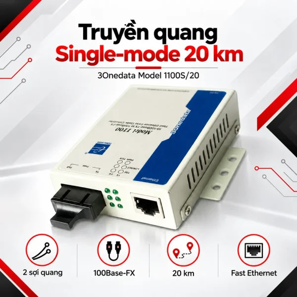 Bộ chuyển đổi quang điện 3Onedata Model 1100S/20