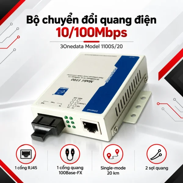 Bộ chuyển đổi quang điện 3Onedata Model 1100S/20