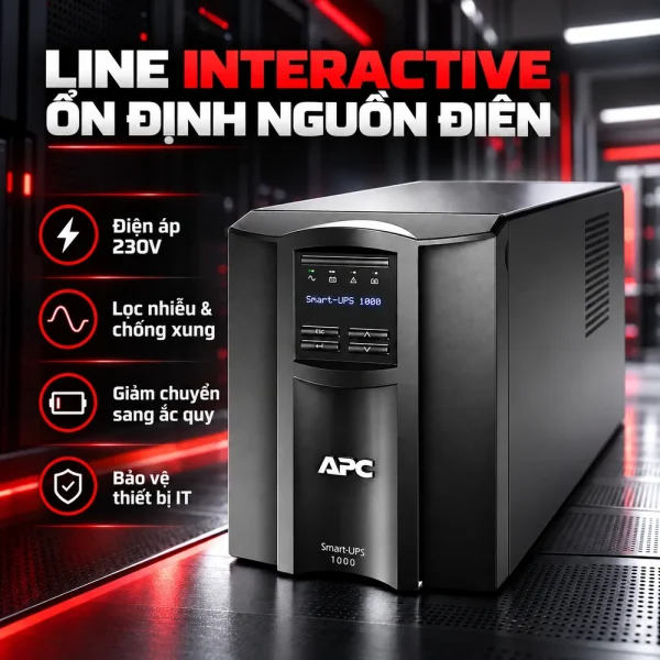 Bộ lưu điện UPS 1KVA APC SMC1000I LCD 230V