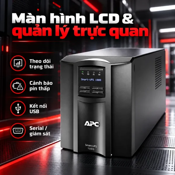 Bộ lưu điện UPS 1KVA APC SMC1000I LCD 230V