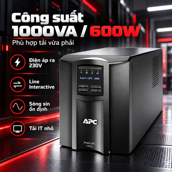 Bộ lưu điện UPS 1KVA APC SMC1000I LCD 230V