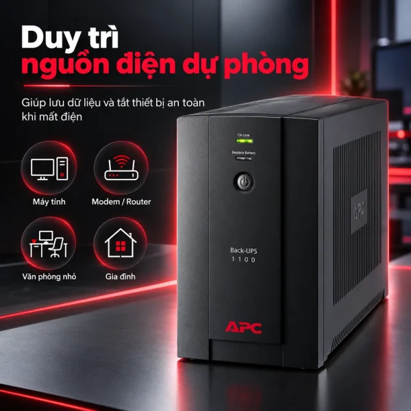 Bộ lưu điện UPS APC BX1100LI-MS 1.1KVA AVR