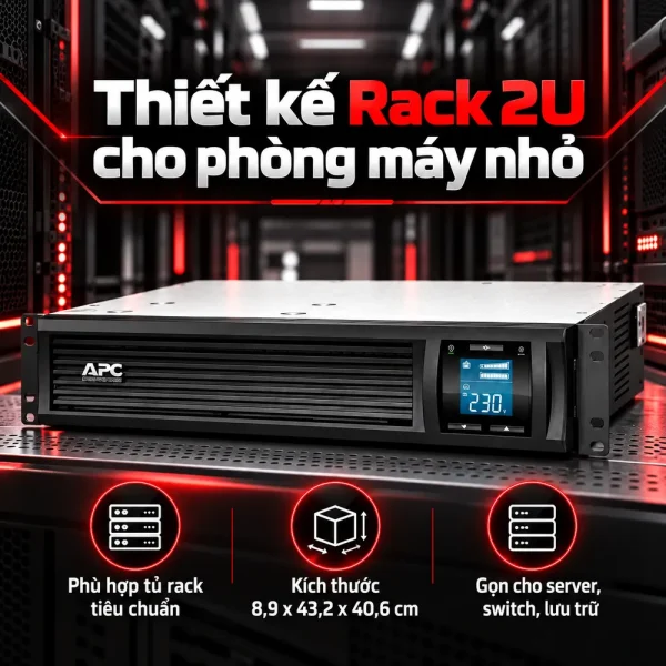 Bộ lưu điện UPS APC SMC1000I-2U 1KVA 2U LCD 230V