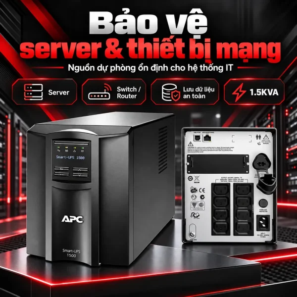 Bộ lưu điện UPS APC SMT1500I 1.5KVA LCD 230V