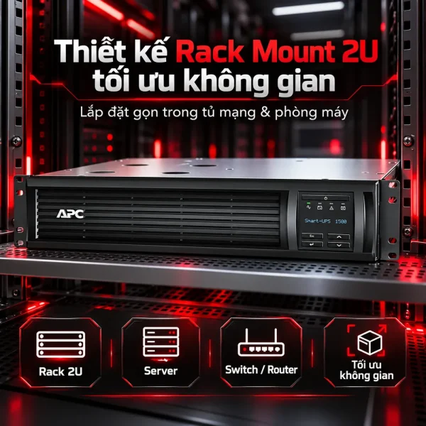Bộ lưu điện UPS APC SMT1500RMI2U 1.5KVA LCD RM 2U 230V