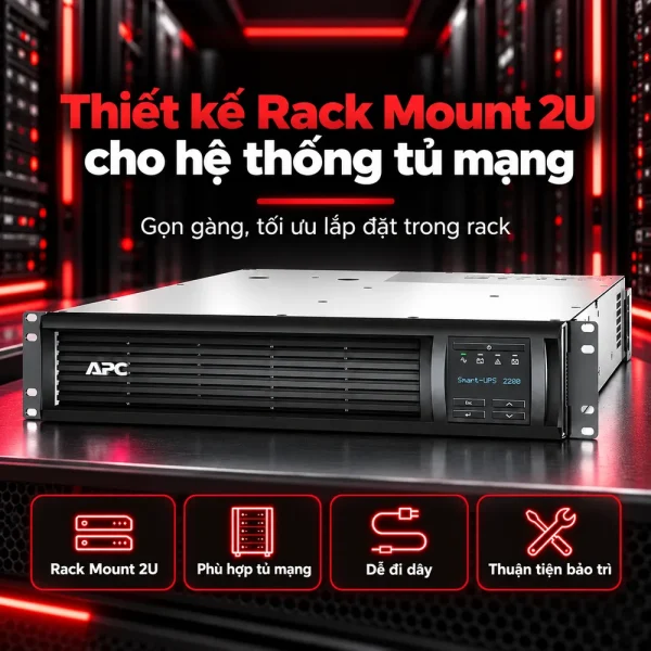 Bộ lưu điện UPS APC SMT2200RMI2U 2.2KVA LCD RM 2U 230V