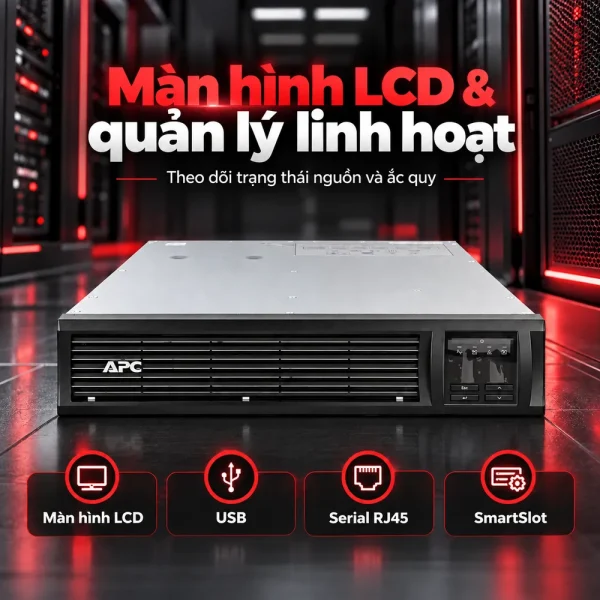 Bộ lưu điện UPS APC SMT3000RMI2U 3KVA LCD RM 2U 230V