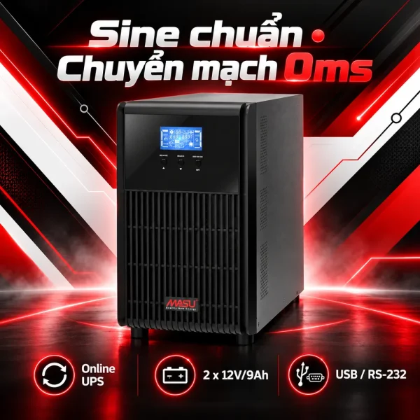 Bộ lưu điện UPS Masu MS-1K LCD