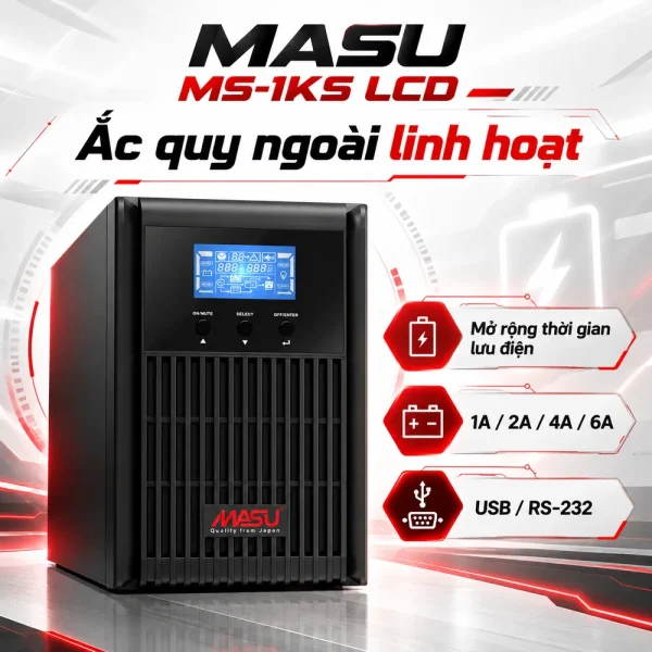 Bộ lưu điện UPS Masu MS-1KS LCD