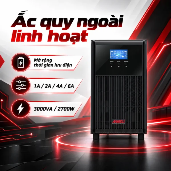 Bộ lưu điện UPS Masu MS-3KS LCD
