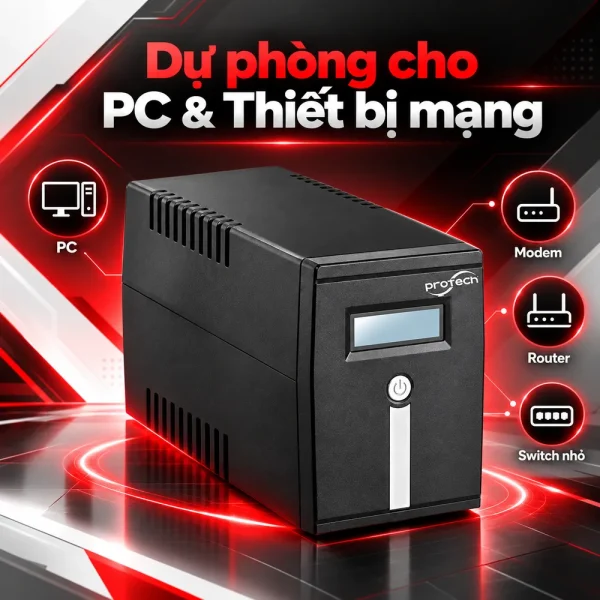 Bộ lưu điện UPS PROTECH INT600 0.6KVA