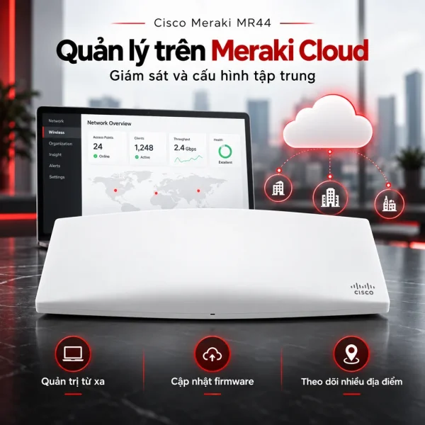 Bộ phát sóng Wi-Fi không dây Cisco Meraki MR44