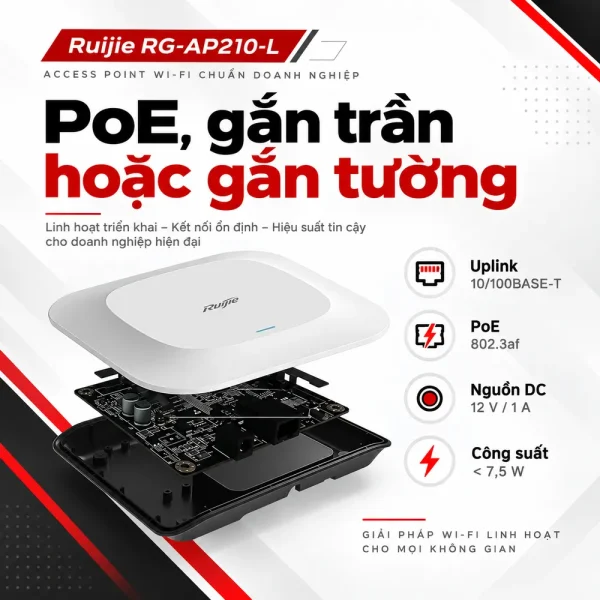 Bộ phát sóng wifi gắn trần RUIJIE RG-AP210-L