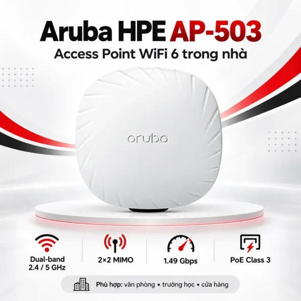 Bộ phát WiFi Aruba HPE R8M98A AP-503 WiFi 6 2×2 MIMO