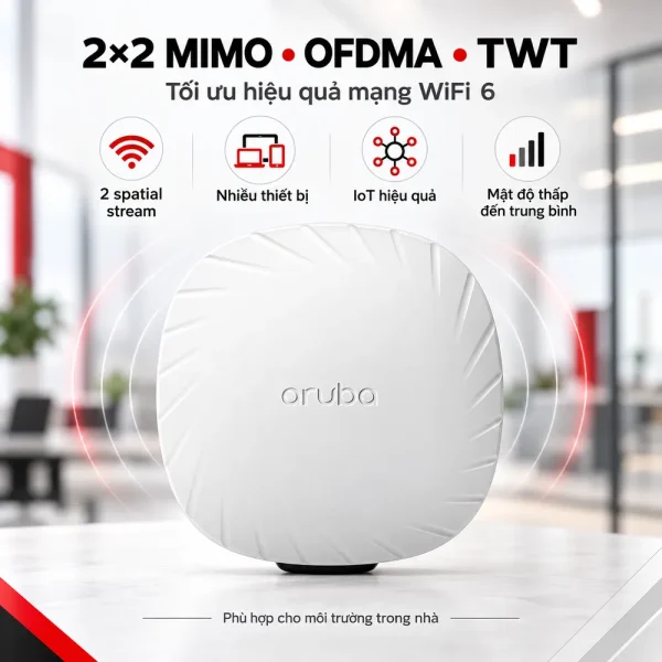Bộ phát WiFi Aruba HPE R8M98A AP-503 WiFi 6 2×2 MIMO