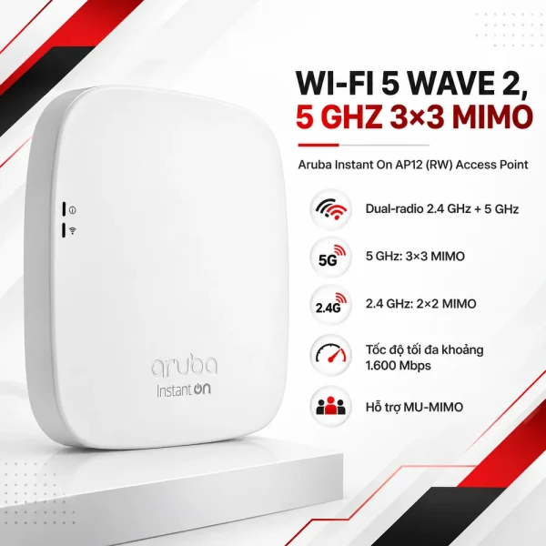 Bộ phát Wifi Aruba Instant On AP12 (RW) Access Point – R2X01A