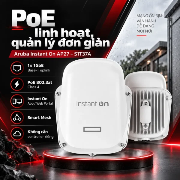 Bộ phát WiFi Aruba Instant On S1T37A AP27 (RW) Access Point