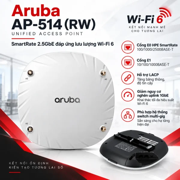 Bộ phát wifi Aruba Q9H57A AP-514 (RW) Unified AP