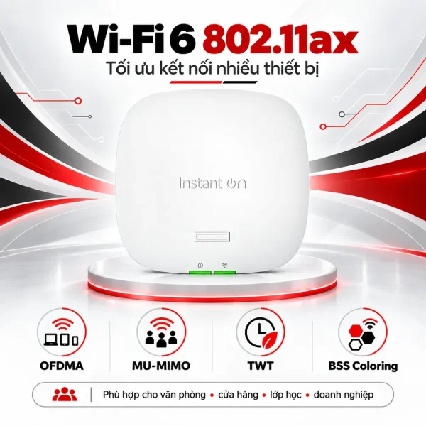 Bộ phát WiFi Aruba R4W02A Instant On AP22 (RW) Access Point