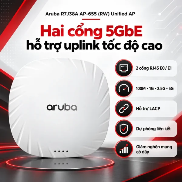 Bộ phát WiFi Aruba R7J38A AP-655 (RW) Unified AP