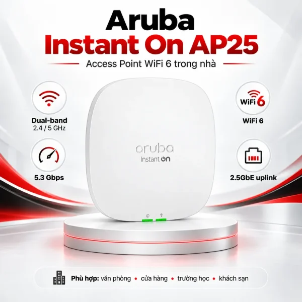 Bộ phát WiFi Aruba R9B28A Instant On AP25 WiFi 6