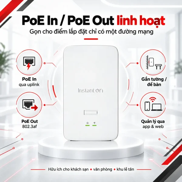Bộ phát WiFi Aruba S0J32A Instant On AP22D WiFi 6