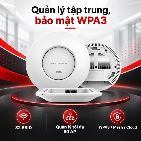 Bộ phát Wifi Grandstream GWN7660 – Wi-Fi 6 mạnh mẽ