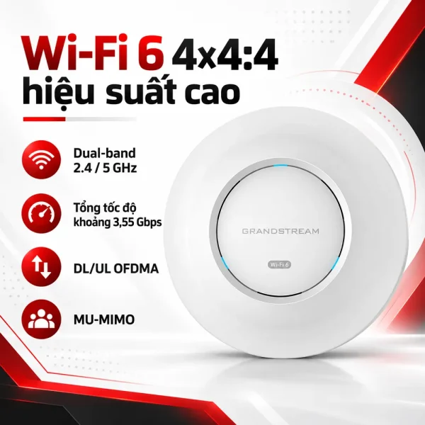 Bộ phát WiFi Grandstream GWN7664 Wi-Fi 6 cho doanh nghiệp