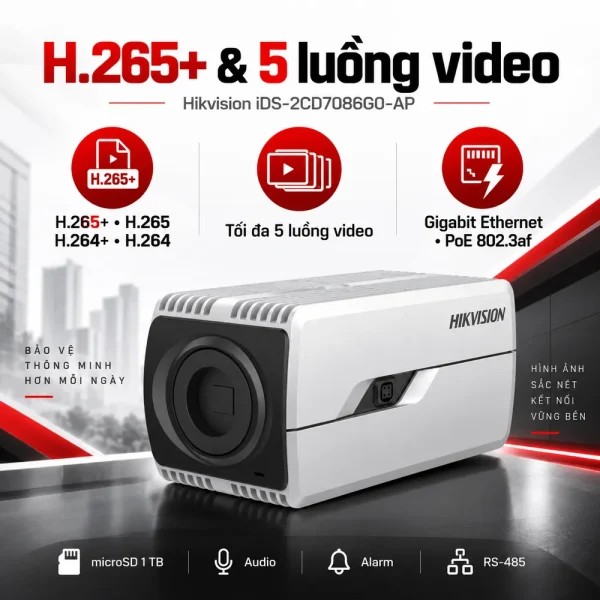 Camera 4K DeepinView Hikvision iDS-2CD7086G0-AP – Giám sát 8 MP tích hợp AI