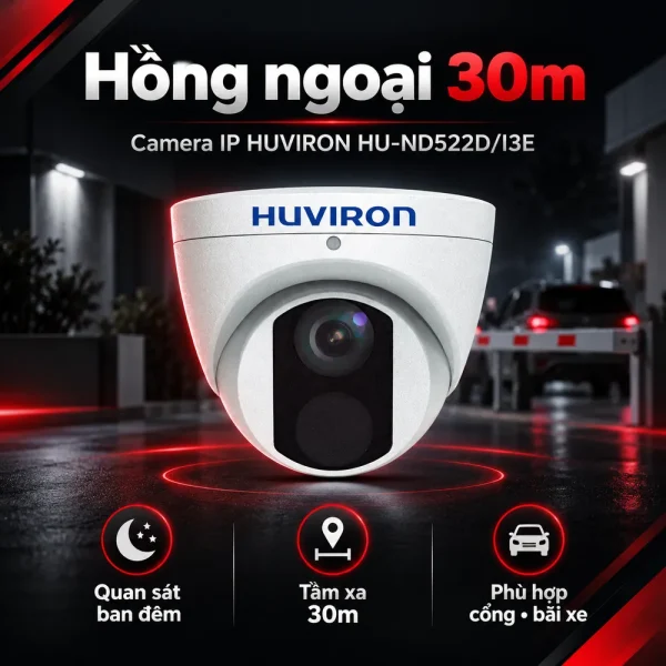 Camera BULLET hồng ngoại HUVIRON HU-ND522D/I3E 5MP