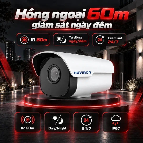 Camera BULLET hồng ngoại HUVIRON HU-NP344/I6E 3MP