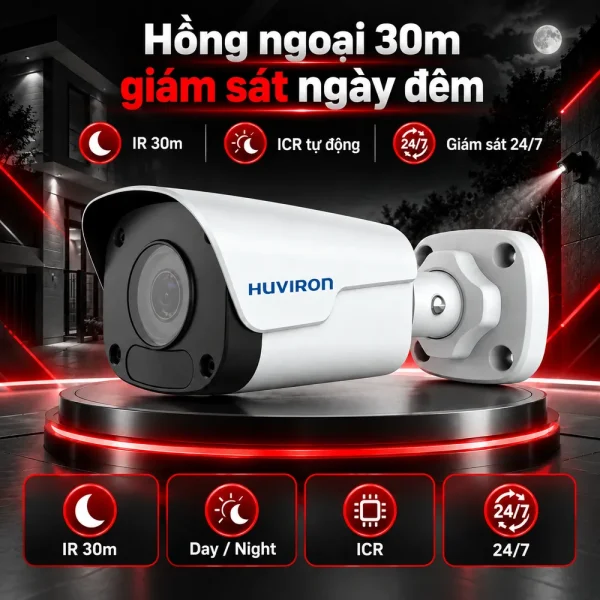 Camera BULLET hồng ngoại HUVIRON HU-NP441D/I3E 4MP