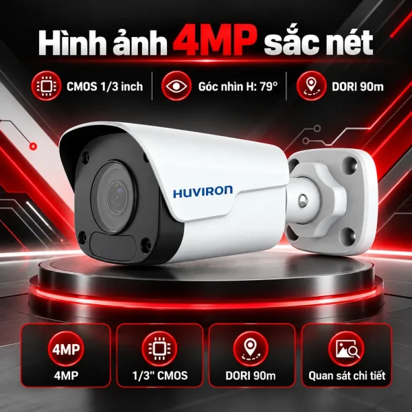 Camera BULLET hồng ngoại HUVIRON HU-NP441D/I3E 4MP