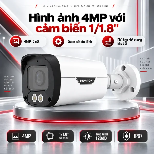 Camera BULLET hồng ngoại HUVIRON HU-NP442DMFT/3E 4MP