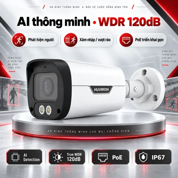 Camera BULLET hồng ngoại HUVIRON HU-NP442DMFT/3E 4MP