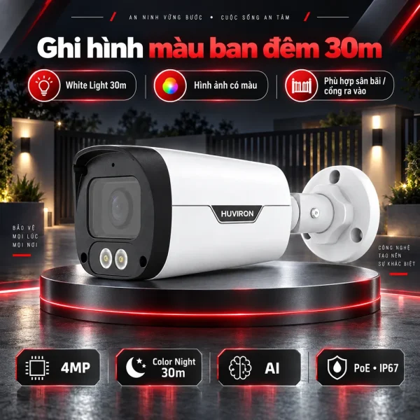 Camera BULLET hồng ngoại HUVIRON HU-NP442DMFT/3E 4MP
