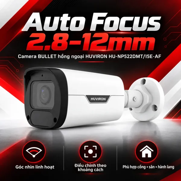 Camera BULLET hồng ngoại HUVIRON HU-NP522DMT/I5E-AF 5MP