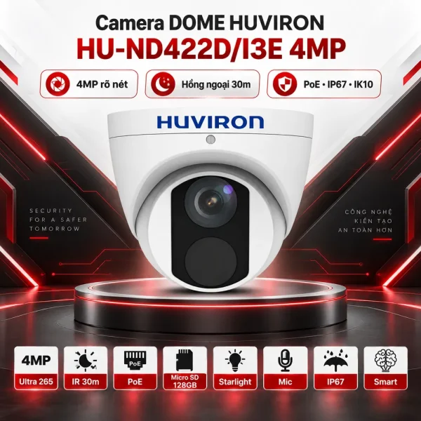 Camera DOME hồng ngoại HUVIRON HU-ND422D/I3E 4MP