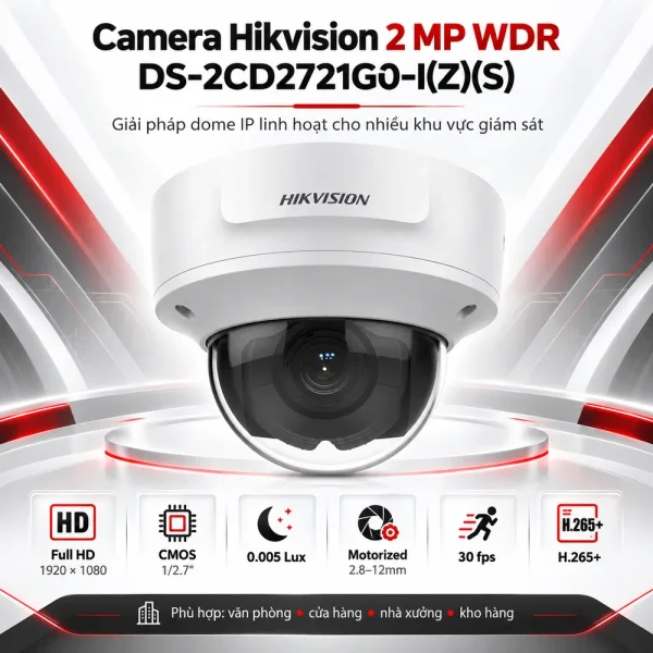 Camera Hikvision 2 MP WDR DS-2CD2721G0-I(Z)(S)