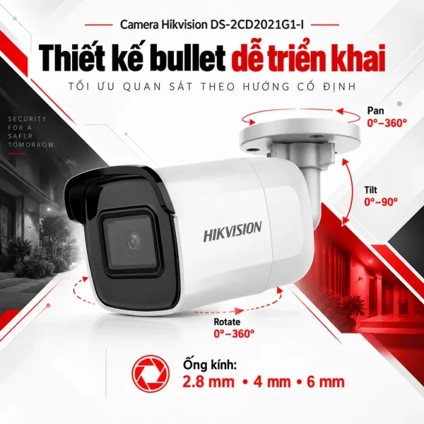 Camera Hikvision 2 MP WPR DS-2CD2021G1-I