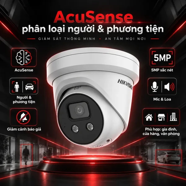 Camera Hikvision 5 MP AcuSense DS-2CD3356G2-ISU/SL