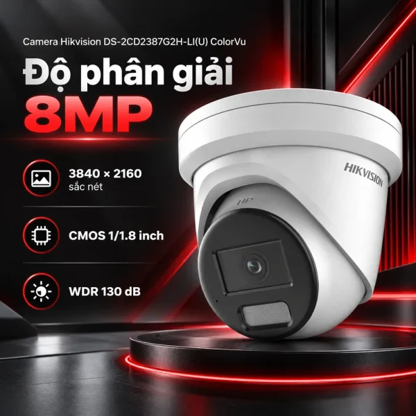 Camera Hikvision 8MP DS-2CD2387G2H-LI(U) ColorVu